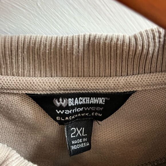 Blackhawk ! Heavy Weight Tan Tactical Polo Shirt sz 2XL - Picture 3 of 6